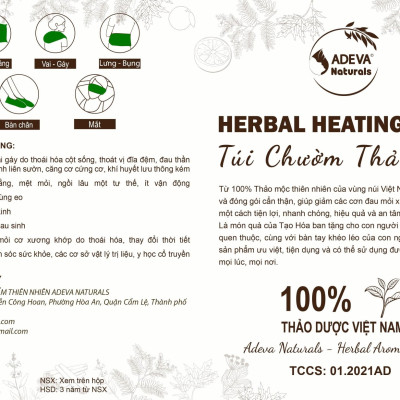 Túi chườm thảo mộc Adeva Naturals - 100 lần sử dụng - Nóng hoặc lạnh - Giảm đau mỏi xương khớp, giúp thư giãn, giảm căng thẳng mệt mỏi. Tiện lợi - nhanh chóng - hiệu quả - sử dụng cho mọi lứa tuổi