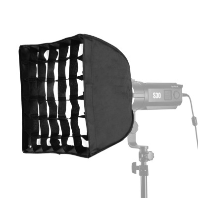 Softbox 30 * 30cm / 11,8 * 11,8 inch có lưới Tương thích với Đèn video LED tiêu điểm Godox S30