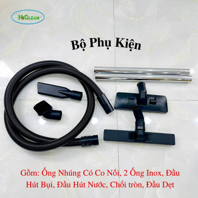 Máy hút bụi khô và ướt HiClean HC15P (dung tích 15L, 1500W) - Hàng chính hãng