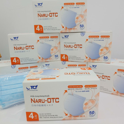 Khẩu trang 4 lớp giấy lọc kháng khuẩn NARU OTC