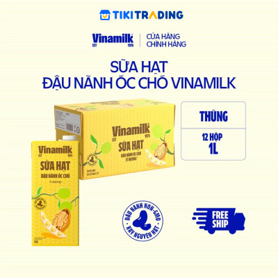 Thùng 12 hộp Sữa đậu nành Vinamilk hạt Óc chó 1L