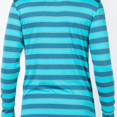 Áo thun tay dài cổ bẻ kẻ màu xanh ngọc Aligo ALGAPD012