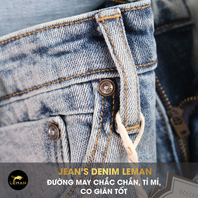 Quần Jean nam Leman xanh rách JD01 - Slim Form