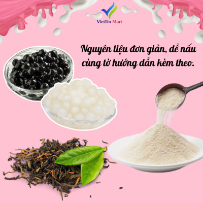 Set Nguyên Liệu Pha Trà Sữa Phúc Long (Thành phẩm 30-35 ly) VietTin Mart