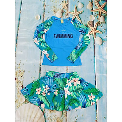 Váy Bơi Dài Tay Họa Tiết Trẻ Trung