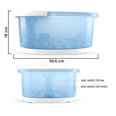 Bồn Ngâm Chân Massage KingTech BM-400 - Tính Năng Làm Nóng Nhanh Kiểm Soát Nhiệt Độ, Sục Khí, Con Lăn Mát-Xa - Giúp Làm Dịu, Thư Giãn Đôi Chân Tại Nhà - Quà Tặng Tuyệt Vời Cho Bố Mẹ, Ông Bà, Người Thân