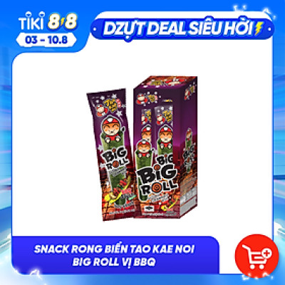 Hộp 6 gói Snack rong biển Tao Kae Noi Big Roll vị Thị nướng (3,6g)