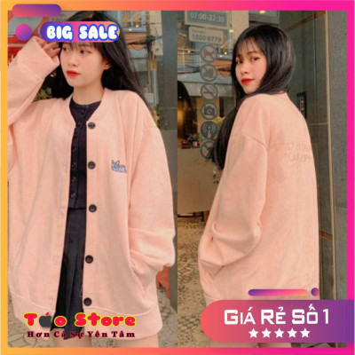   Áo khoác nỉ bông Cardigan KN11 Lazy Puppy hình cún con dễ thương, siêu xinh, chất liệu cao cấp, co giãn thoải