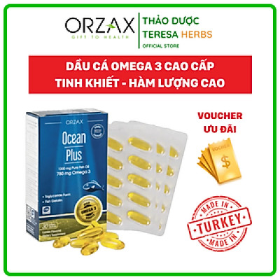Viên Uống Dầu Cá Omega 3 Ocean Plus, Giúp Bổ Mắt, Não, Tim, Đẹp Da Hộp 30 Viên