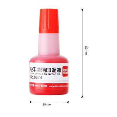  Mực dấu 40ml Deli, Đỏ - E9874