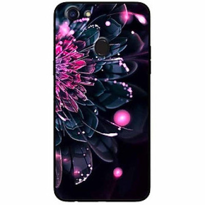 Ốp lưng in cho Oppo F7 Mẫu Mẫu Đơn Hồng Đen