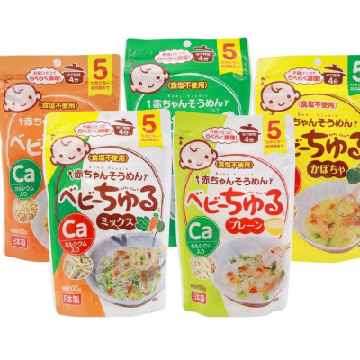 THỰC PHẨM BỔ SUNG MÌ SOUMEN TÁCH MUỐI BỔ SUNG CANXI BABY CHURU MEIWA VỊ CÀ RỐT