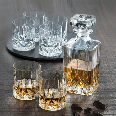 Bộ 1 Bình Rượu 750 ml và 6 Ly Rượu 300 ml Thuỷ Tinh Pha Lê Ý RCR - Opera Set