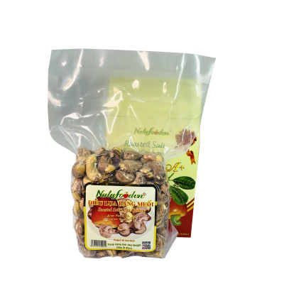 Hạt điều rang muối có vỏ lụa loại 1 | Hộp quà hoa mai 250g | Natufoodvn
