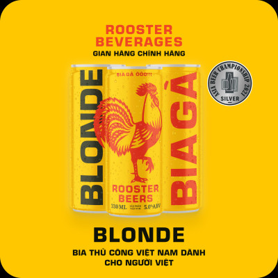 Bia thủ công | Rooster Beers (Bia Gà) Blonde thùng 10 lon cao - sleek can