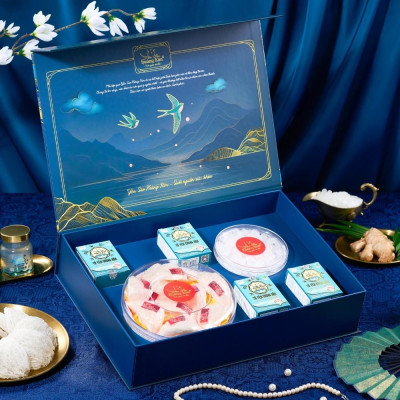 [CHÍNH HÃNG] Yến Sào Hoàng Kim - Hộp Quà Phát Lộc Thịnh (50g Tổ Yến Thượng Hạng & 4 Hũ Yến Ăn Kiêng) - Quà Tặng Đẳng Cấp