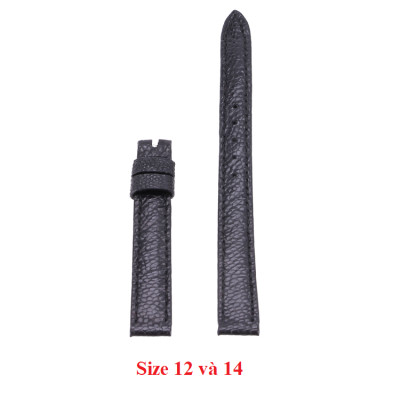 Dây đồng hồ da đà điểu nhiều size màu đen HJ8401-09-17-35-44-53 