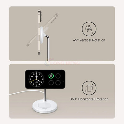 Đế sạc Anker MagGo Wireless 2 in 1 USB-C 15W A2544 - Hàng chính hãng