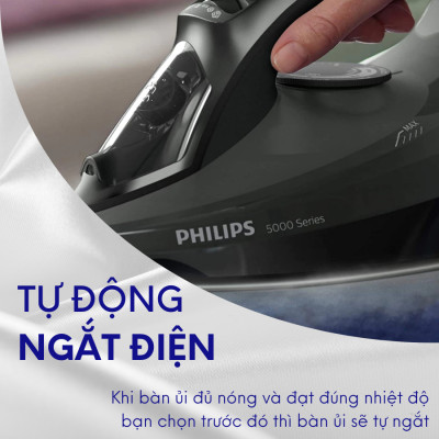 Bàn là, bàn ủi hơi nước cầm tay Philips DST5040, công suất 2600W, bảo hành 2 năm | Hàng chính hãng