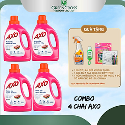 Combo Nước tẩy quần áo màu đánh bay vết bẩn AXO 800ml đa dạng mùi hương