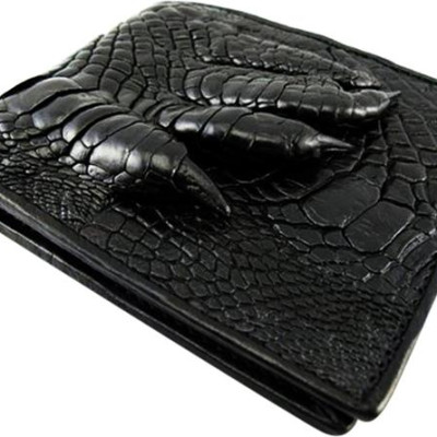 Ví Nam Da Cá Sấu Gù Chân Huy Hoàng HT2232 (12.5 x 10 cm) - Đen