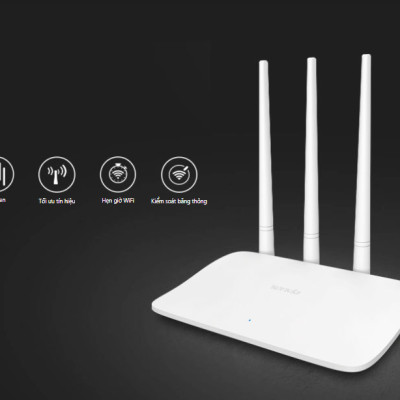 Thiết bị phát wifi không dây 4 râu chuẩn 300Mbps kích sóng repeater Wireless Router F6 Tenda hàng chính hãng