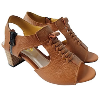 Giày Sandal Cao Gót Da Bò BIGGBEN Cao 5 Phân SDCG60