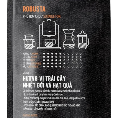 Cà phê rang xay Robusta Mr Viet 250g  - Robusta Ground Coffee 250g