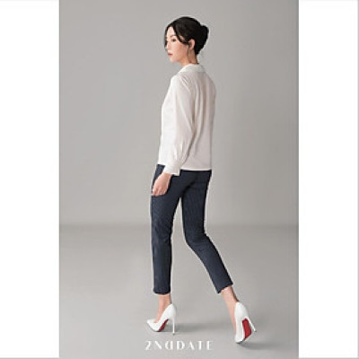 Quần Slim-fit nữ hoạ tiết kẻ 2NDDATE TR009NS