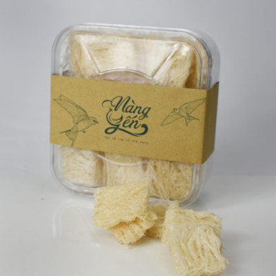 Tổ yến tinh chế Hộp 100 gram (Kèm đường phèn và hộp Kraft sang trọng) - Loại miếng vuông tiện dụng dễ ước lượng cho mỗi lần chưng - Phù hợp mua dùng hoặc biếu tặng | Yến sào Nàng Yến