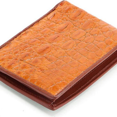 Ví nam Huy Hoàng da cá sấu gai bụng màu vàng HT2203