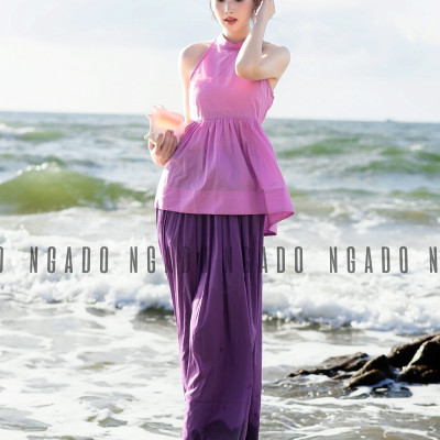 Chân váy tím đậm NGADO , Chân váy xòe , Chân váy dài , Chân váy thiết kế