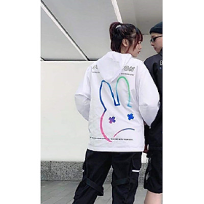 ÁO KHOÁC DÙ NAM NỮ IN THỎ