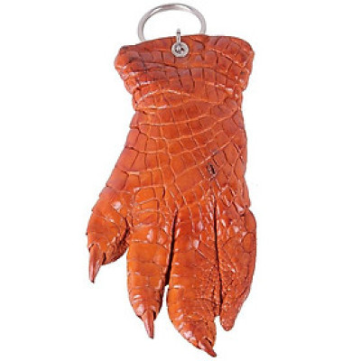 Móc khóa da cá sấu Huy Hoàng nguyên màu vàng bò HT8274