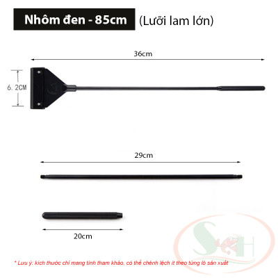 Dao cạo rêu Mufan nhôm đen, inox vệ sinh rêu tảo bám kính bể thủy sinh cá tép