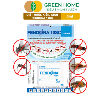 Thuốc Diệt Muỗi Greenhome, Fendona 10sc, Gói 5ml, Hiệu Quả, Không Mùi, Dễ Dùng, Diệt Gián, Ruồi, Kiến Ba Khoang