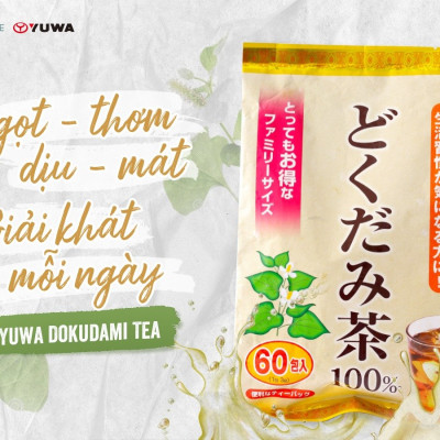 Trà Diếp Cá Yuwa 100% Lá Diếp Cá Giải Nhiệt Giải Độc,  Trừ Nắng Nóng Mùa Hè Yuwa Dokudami Tea 100% Gói 60 gói