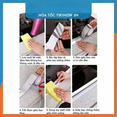 5cm x 30mét Băng Keo Giấy Bạc Nhôm Chịu Nhiệt Chống Nước Để Vá Thau Rổ, Chống Thấm Nhà Bếp Vá Ống Nước Thau Chậu