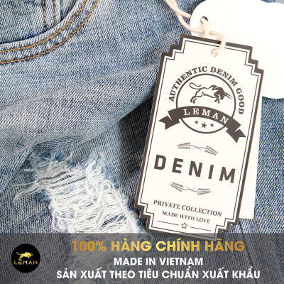 Quần Jean nam Leman xanh rách JD01 - Slim Form
