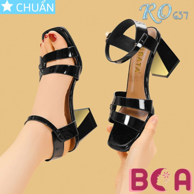 Sandal nữ phối màu độc đáo cao 6 phân RO657 ROSATA tại BCASHOP có quai cài sau thêm chắc chắn và thoái mái khi mang