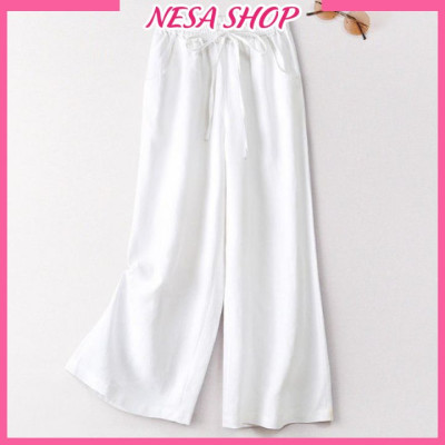 Quần nữ ống rộng, dài, chất liệu Đũi mát, vải mềm mịn, form rộng, thoải mái, phong cách trẻ trung QKH.51