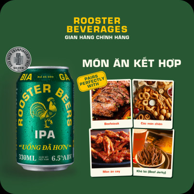 Bia thủ công | Rooster Beers IPA (Bia Gà IPA) Thùng 12 Lon x 330ml