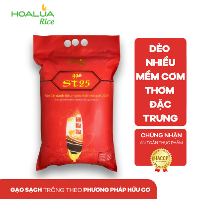 Gạo ST25 Hoa Lúa túi 5kg - Dẻo nhiều, mềm cơm, hương thơm đặc trưng
