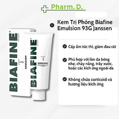 [CHÍNH HÃNG] Kem Làm Dịu Vết Phỏng Biafine Emulsion 93G Janssen Kem Bôi Phỏng, Ban Đỏ Thứ Phát