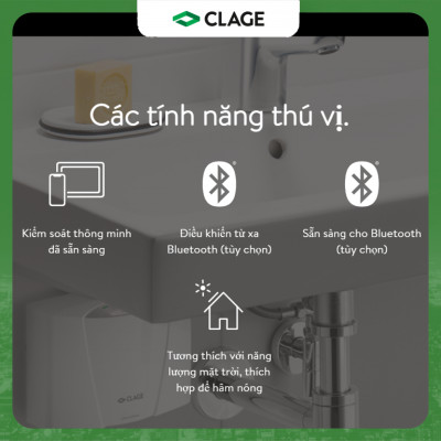 Máy Làm Nước Nóng Tức Thì CLAGE E-mini MCX4, Chống Giật, Điều Khiển Thông Minh Làm Nước Nóng Trực Tiếp - Hàng Chính Hãng