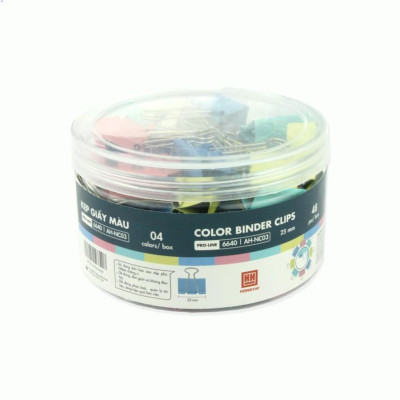 Kẹp giấy nhiều màu Hồng Hà 25mm 6640 (hộp 48 chiếc)