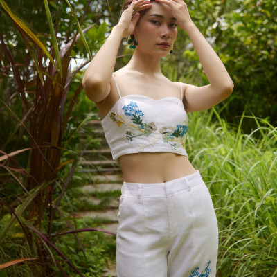 Quần Linen Thêu Tay Mơ PAN206 thời trang thiết kế Hity