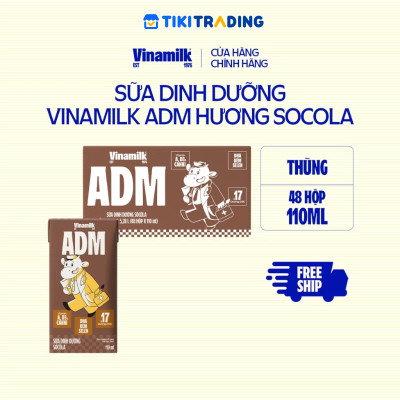 Thùng 48 hộp sữa dinh dưỡng socola Vinamilk ADM 110ml