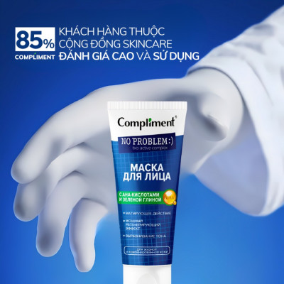 Mặt nạ AHA đất sét xanh Compliment giảm mụn, se khít chân lông 80ml (VẠCH XANH LÁ)