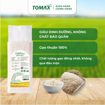 Gạo Đài thơm TOMAX (túi 1kg hút chân không) dẻo vừa, ráo cơm, ngọt thơm